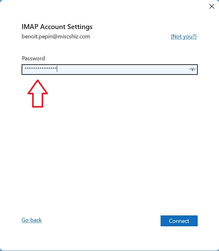 Enter your Password, then click 'connect'